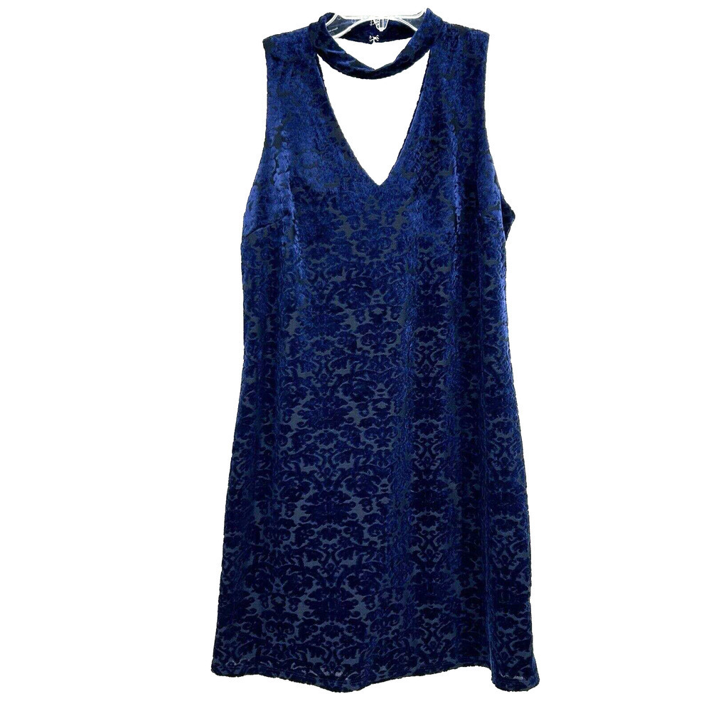 IN Y2K Crushed Velvet Mini Dress Sleeveless Goth Romatic 90s Chocker Size L